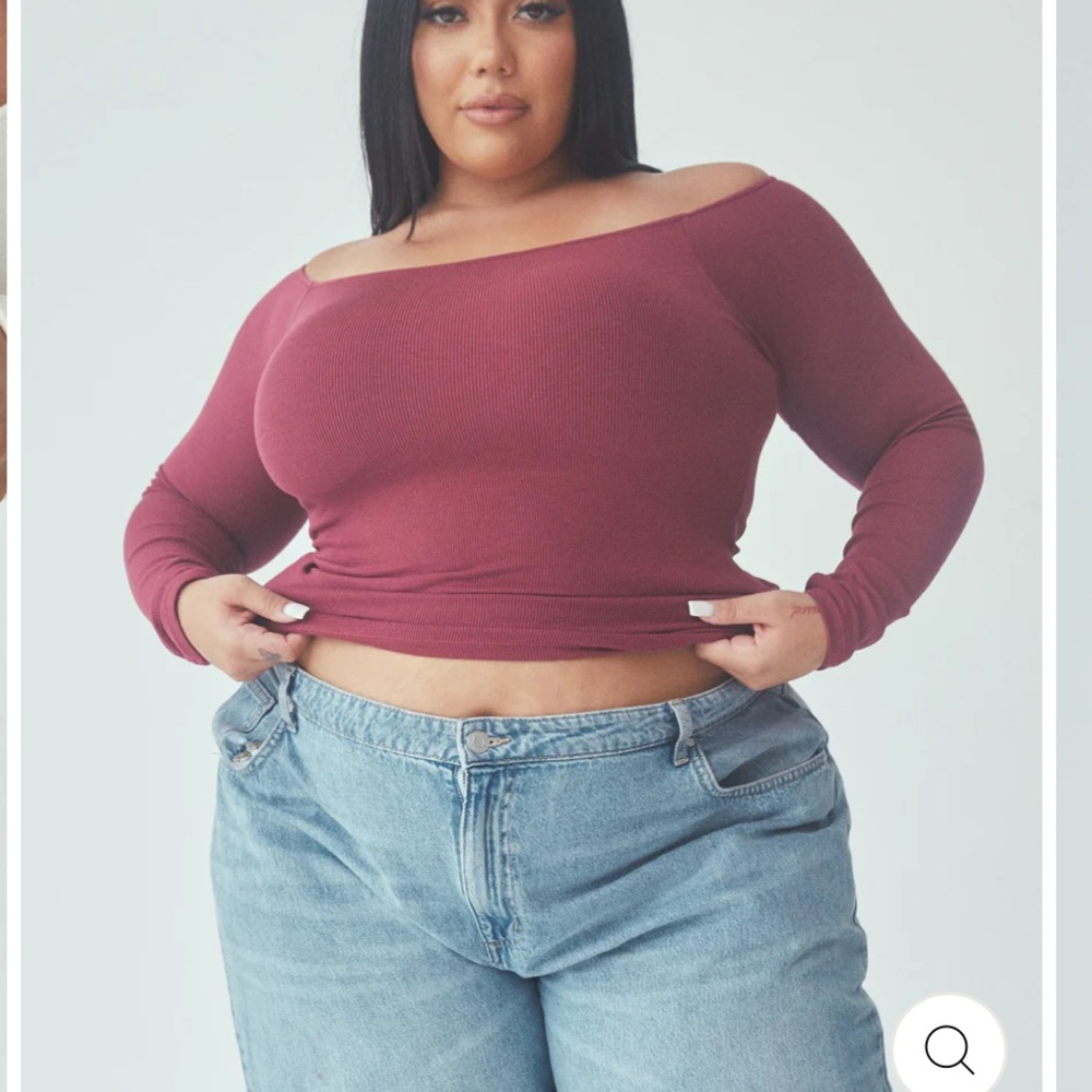 Klassy Network Wine Off the Shoulder Brami size L